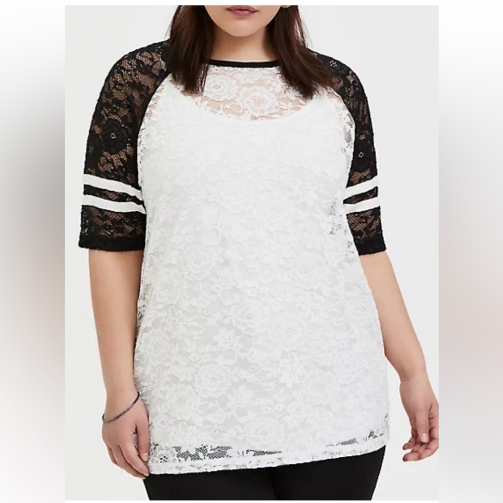 TORRID Lace Football Tee